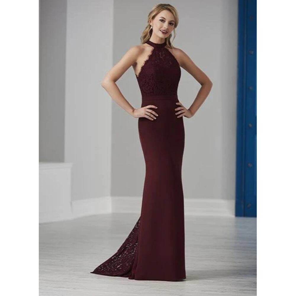 Christina Wu Celebrations Womens Bridesmaid Dress 22775 In Aubergine Size 6 Lace